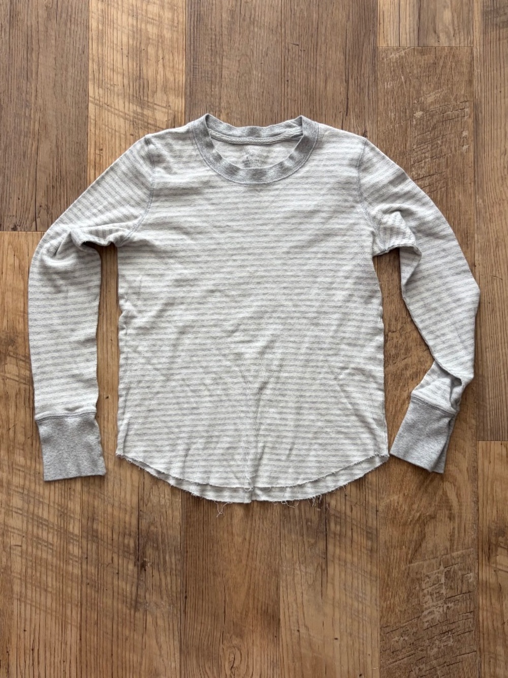 Aerie striped long-sleeve thermal crewneck top